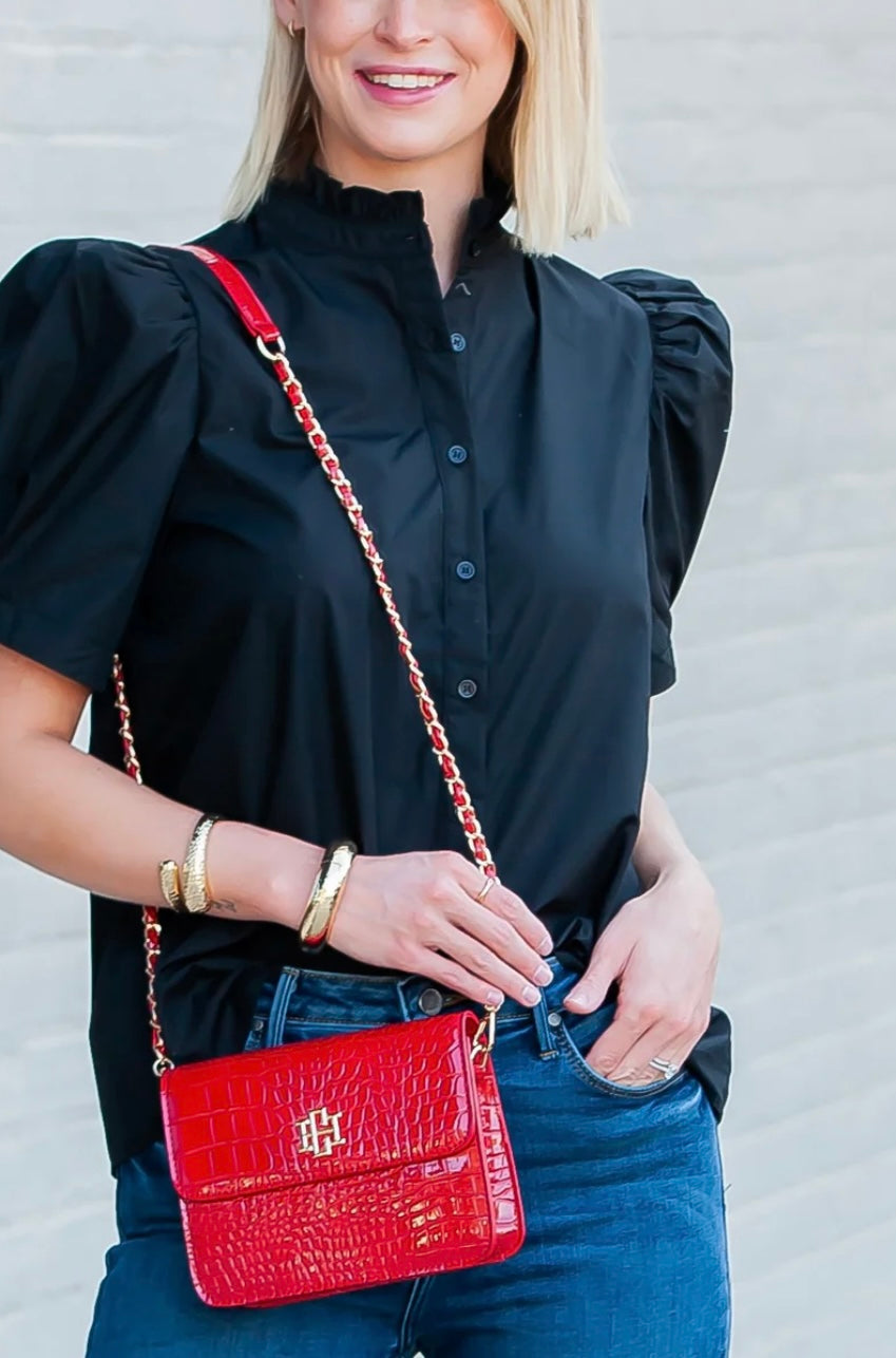 EVELYN CROSSBODY - RED PATENT