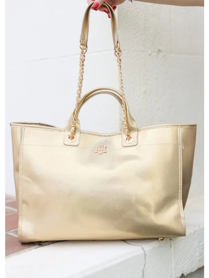 MELISSA TOTE BAG - GOLD SAFFIANO