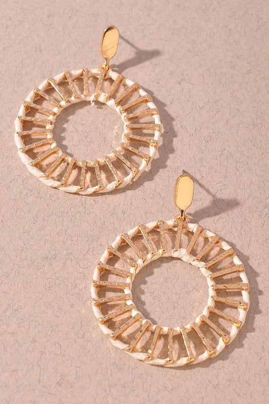 WRAPPED CIRCLE DROP EARRINGS