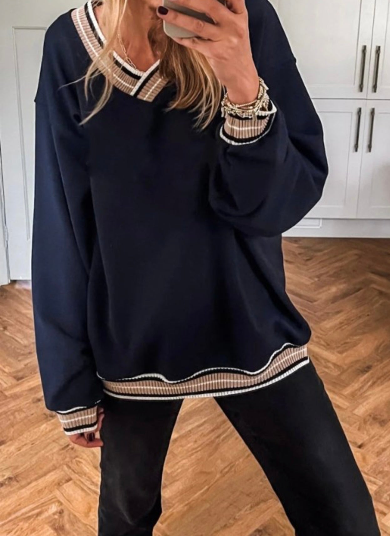 THE DEB NAVY SWEATER
