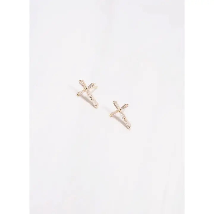 GEARE CROSS STUD EARRINGS