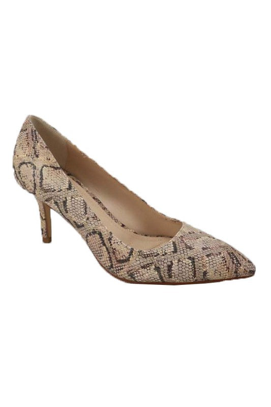 Snake Skin Kitten Heel