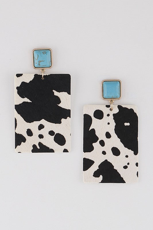 ANIMAL PRINT DROP EARRINGS