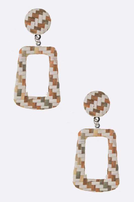 WRAPPED MIX PATTERN DROP EARRINGS