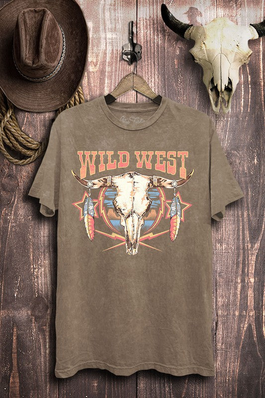 WILD WEST COW SKULL GRAPHIC TEE