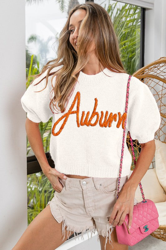 AUBURN PUFF SLEEVE SWEATER