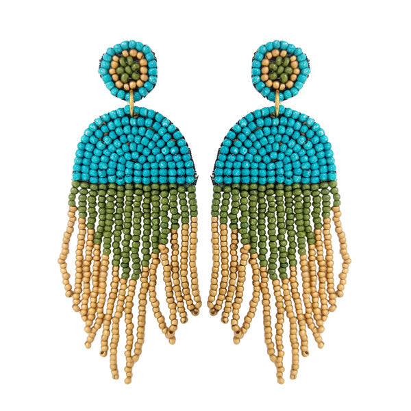 FRINGE SEED BEAD EARRING