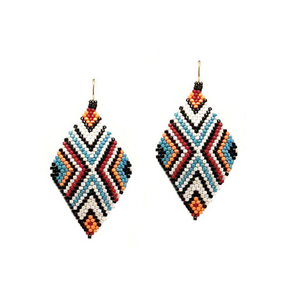 WESTERN PATTERN SEED BEAD EARRING