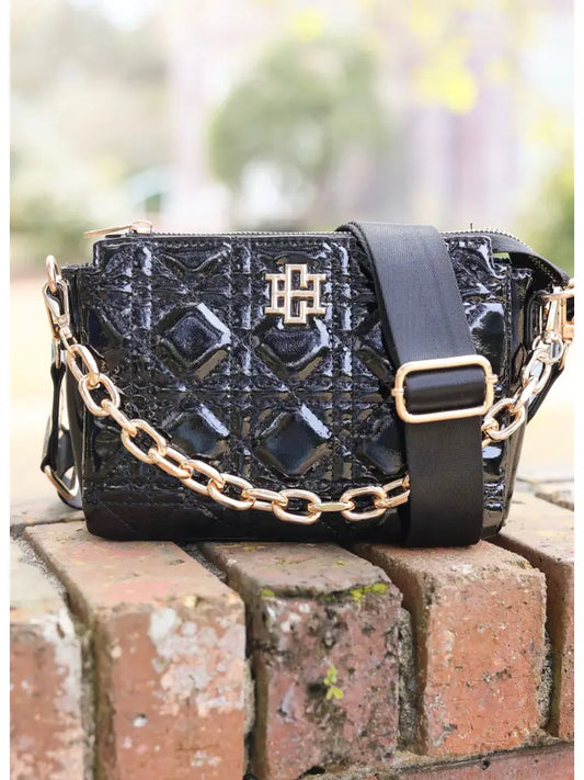 JACE QUILTED CROSSBODY - BLACK