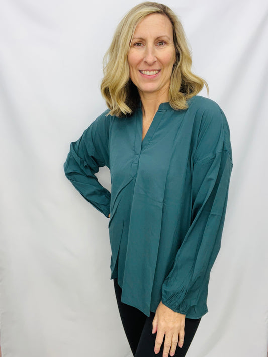 BLACK FRIDAY - SOLID COLLAR SIDE SLIT TOP
