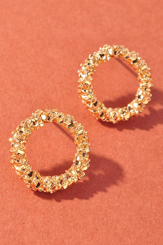 GOLD CIRCLE STUD EARRINGS