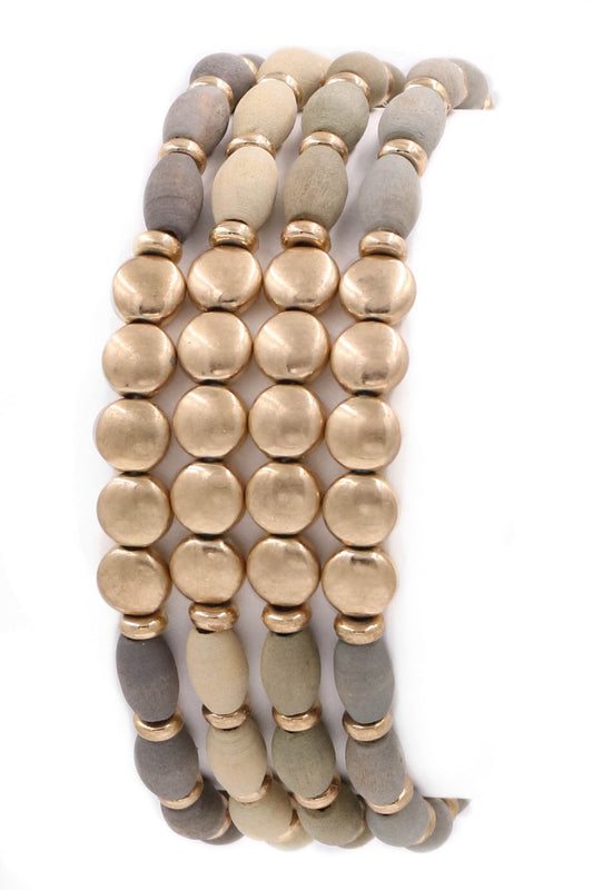 ASSORTED WOOD BRACELETS