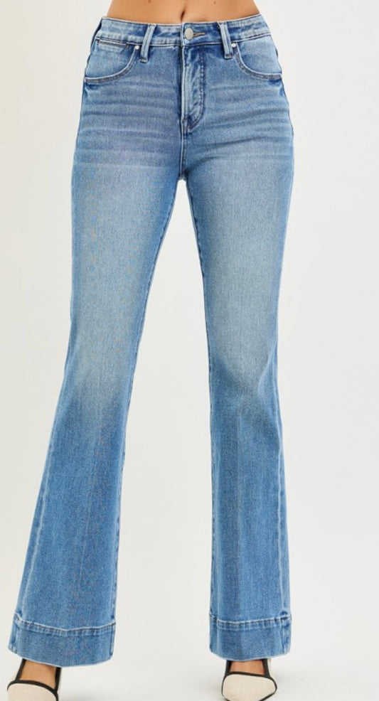 TUMMY CONTROL MID RISE FLARE JEANS