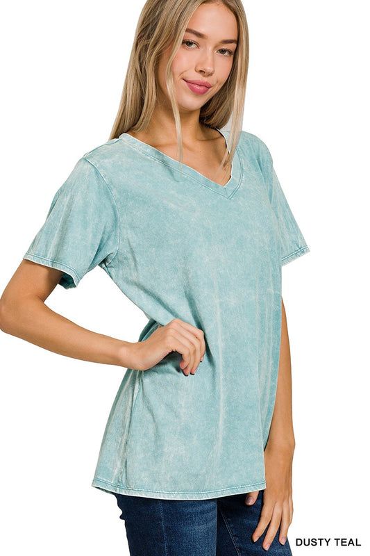 RYLEE WASHED SHORT SLEEVE TOP