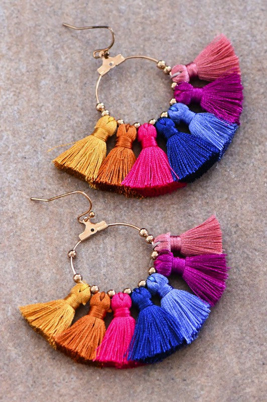 BOHO CHIC FAN SHAPED EARRINGS
