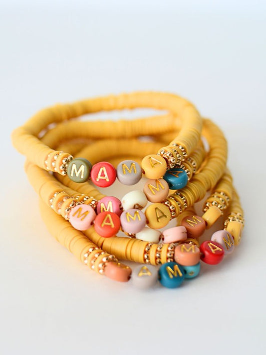 MAMA WORD BEADED BRACELET