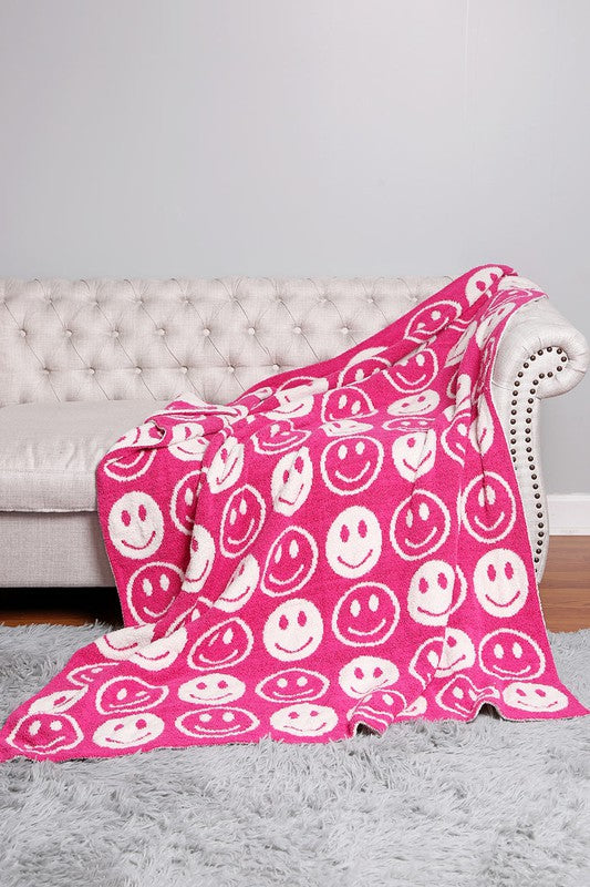 SMILEY FACE PRINTED BLANKET