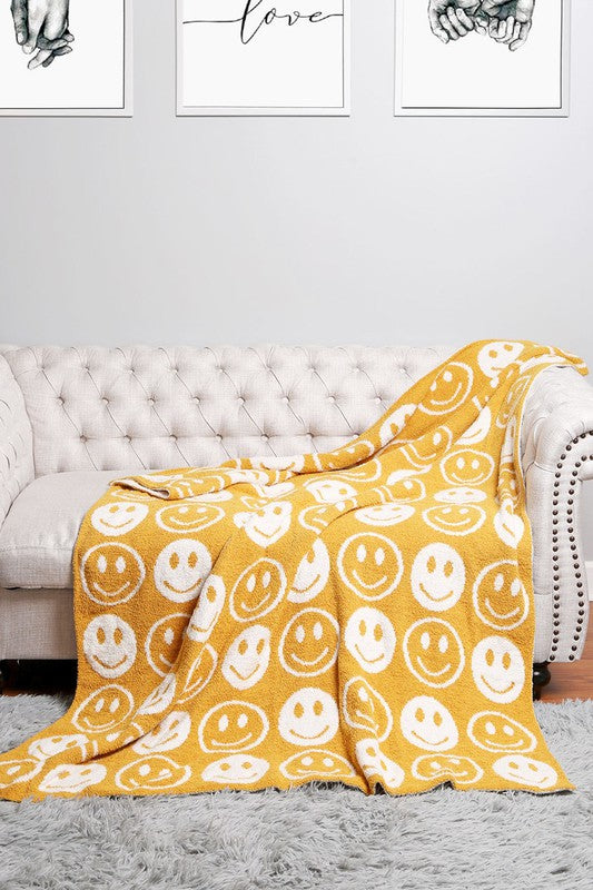 SMILEY FACE PRINTED BLANKET