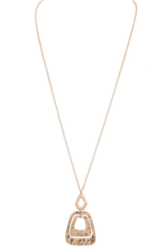 METAL SQUARE LAYERED PENDANT NECKLACE