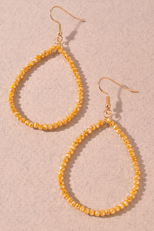 TEARDROP BEADED DANGLE EARRINGS
