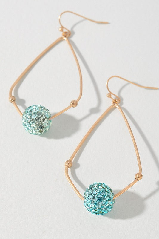 DIAMOND BALL ACCENT DROP EARRING