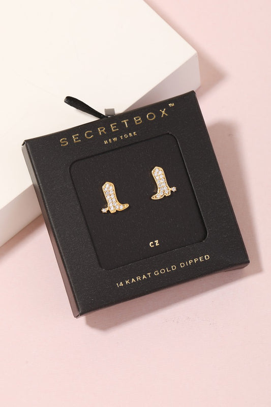 STUDDED COWBOY BOOT EARRINGS