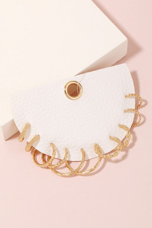 METALLIC HOOP EARRINGS SET