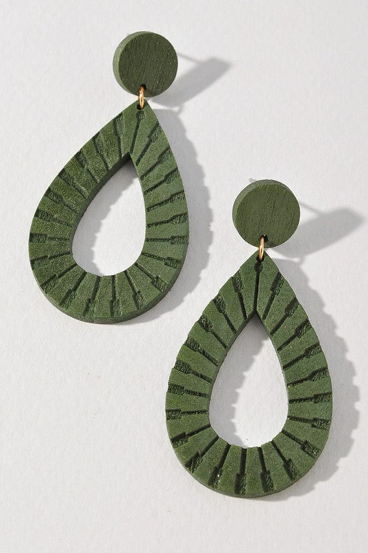 ROUND TEARDROP DANGLE EARRINGS