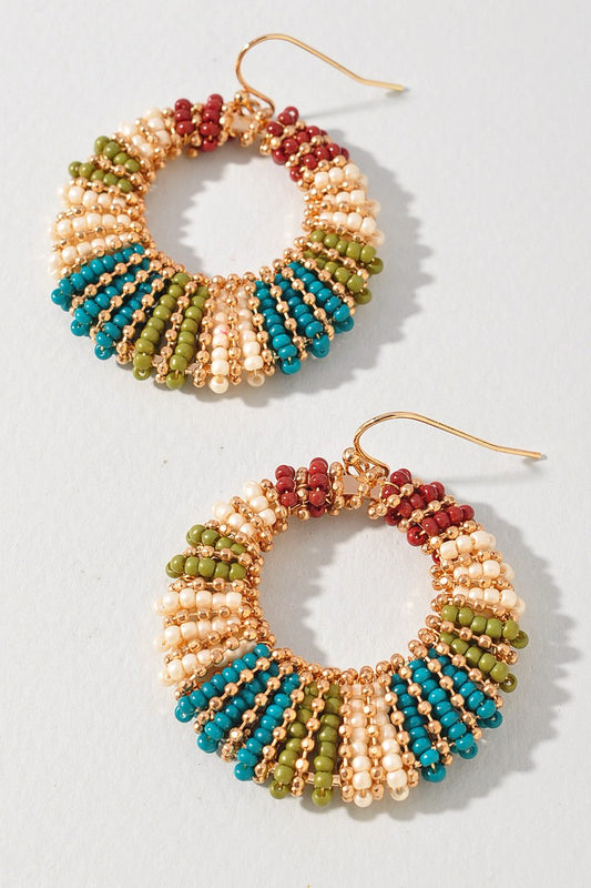 SEED BEADED MULTI EARRINGS