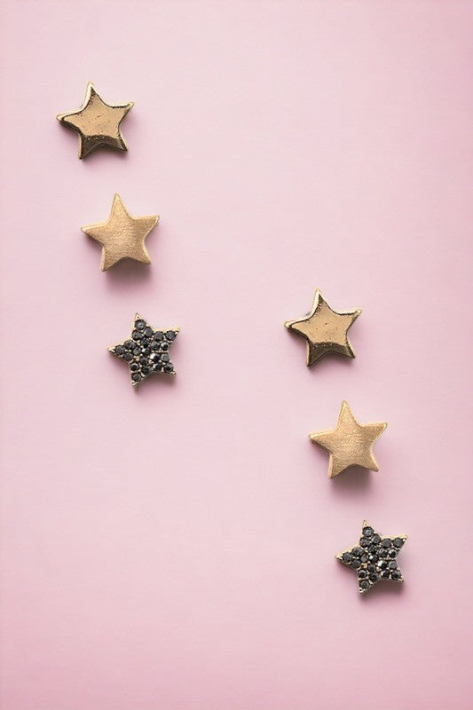 MIX STAR POST EARRING SET