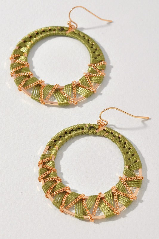 WRAPPED CIRCLE DANGLE EARRINGS