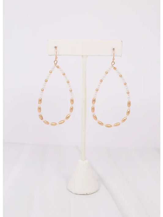 COLQUITT BEADED TEARDROP EARRING - IVORY