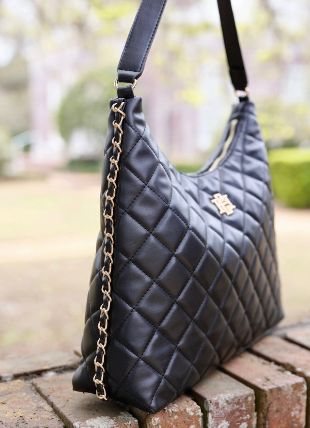 MAEVE QUILTED TOTE - BLACK