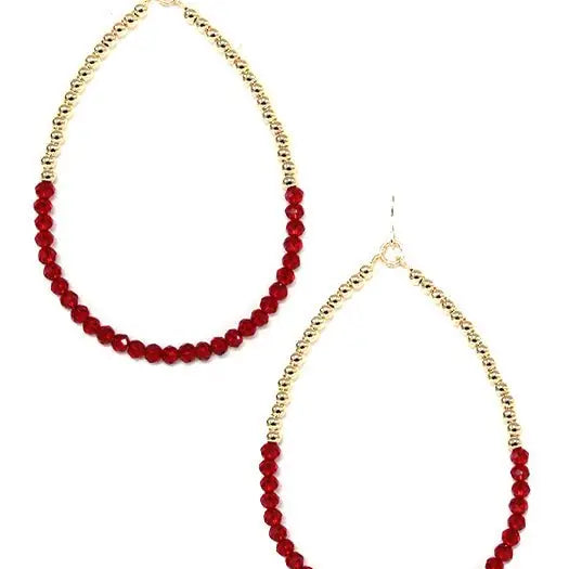 TWO TONE BEADED HOLIDAY EARRINGS