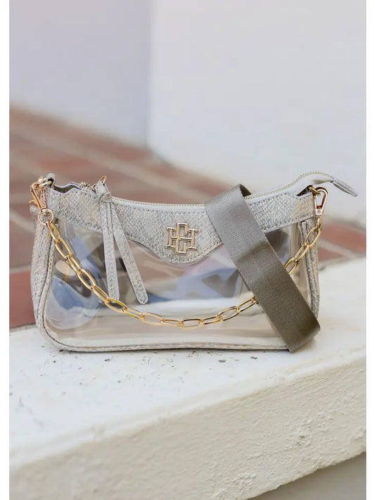 CASSIDY CLEAR CROSSBODY - METALLIC CHAMPAGNE