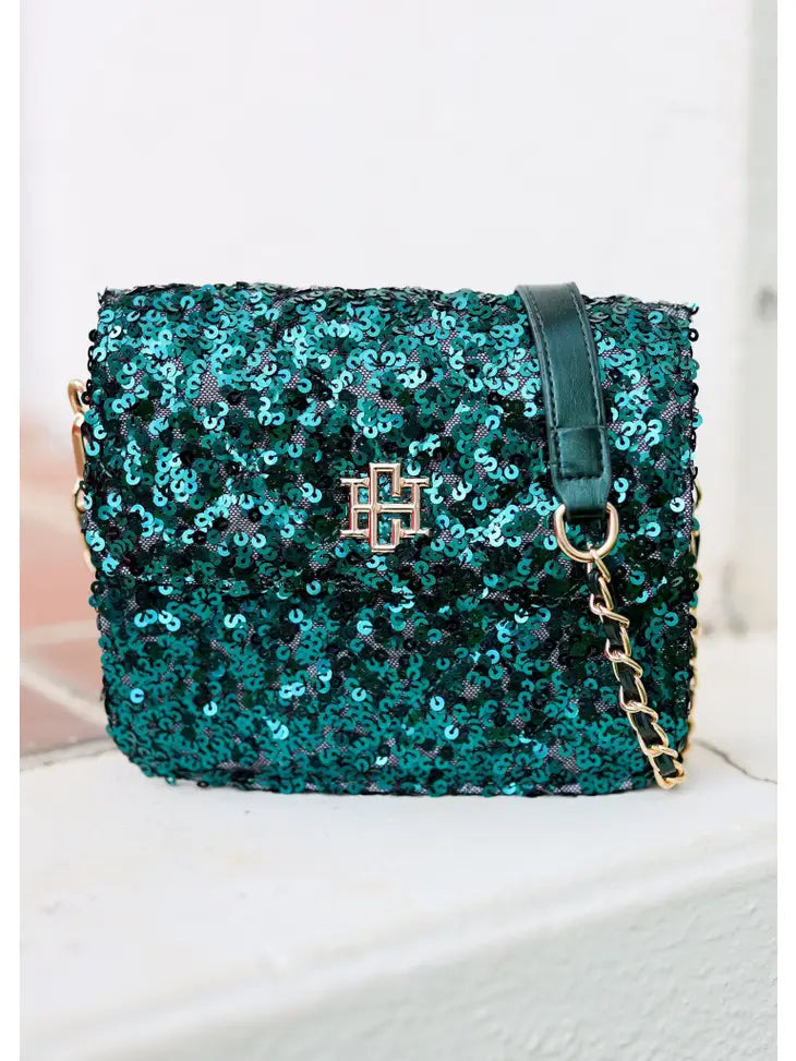 EVELYN CROSSBODY - EMERALD SEQUIN