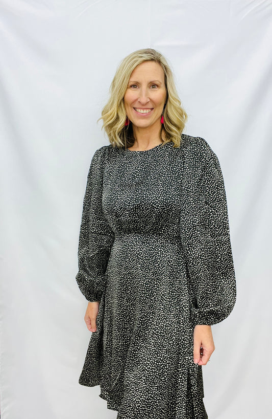 BLACK FRIDAY - SATIN DOT PRINT DRESS