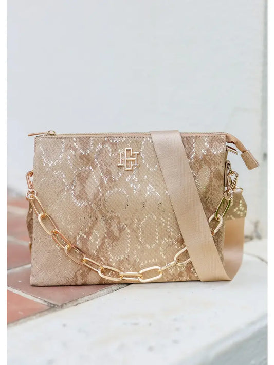 ARIANA CROSSBODY - METALLIC TAN