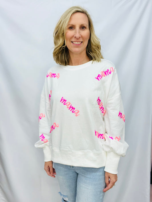 SEQUIN MAMA SWEATSHIRT