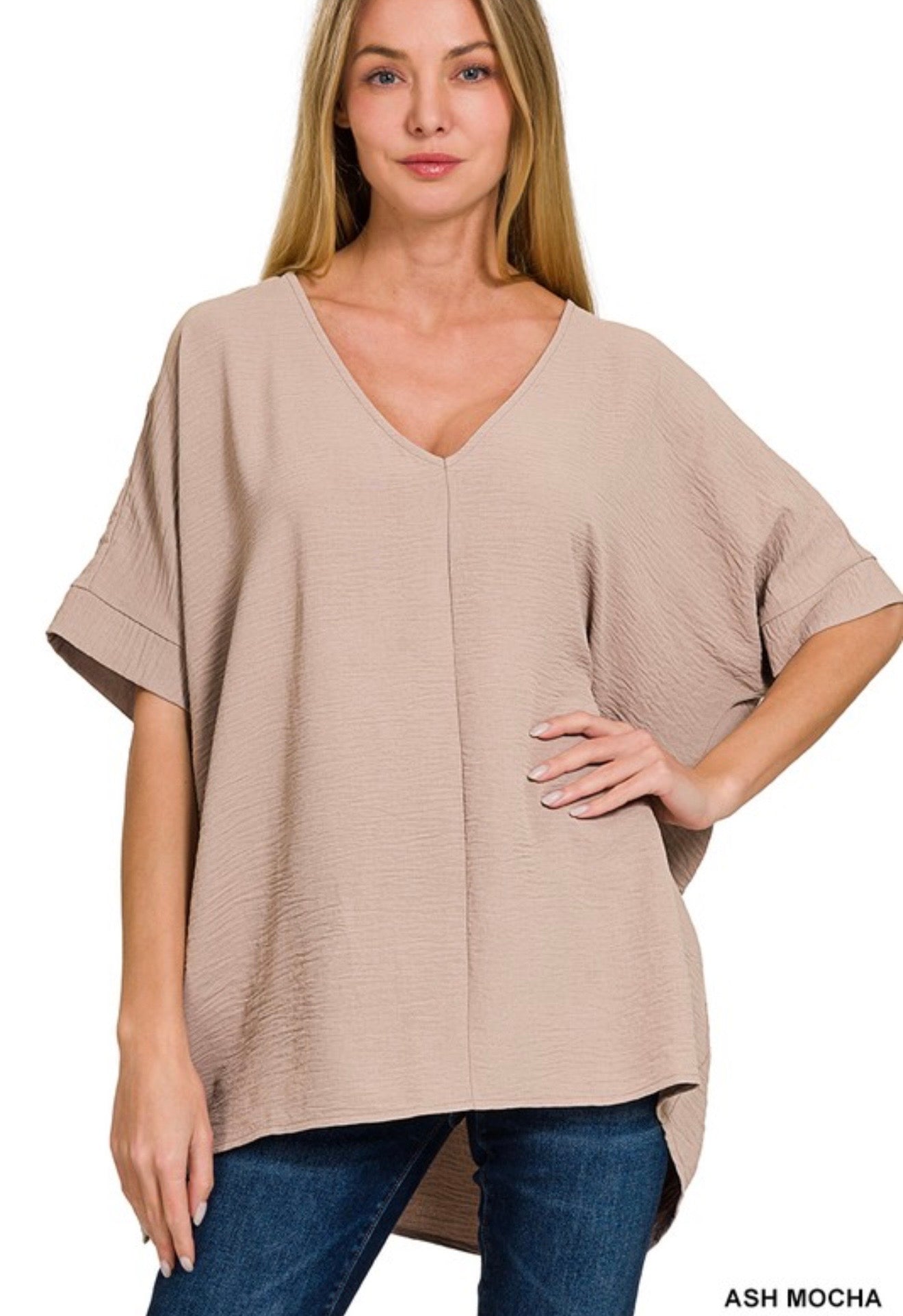 THROW ON AND GO V-NECK