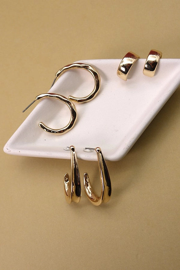 TRIO HOOP EARRINGS SET