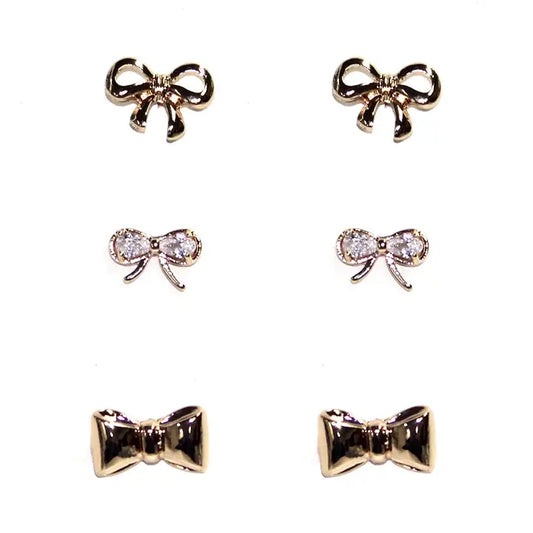 DAINTY BOW EARRING SET