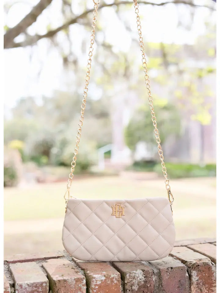 LIVI QUILTED CROSSBODY - TAUPE
