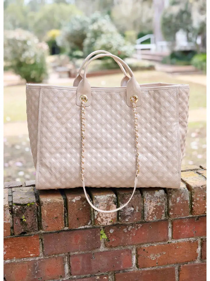 MELISSA TOTE BAG - CREAM PATENT