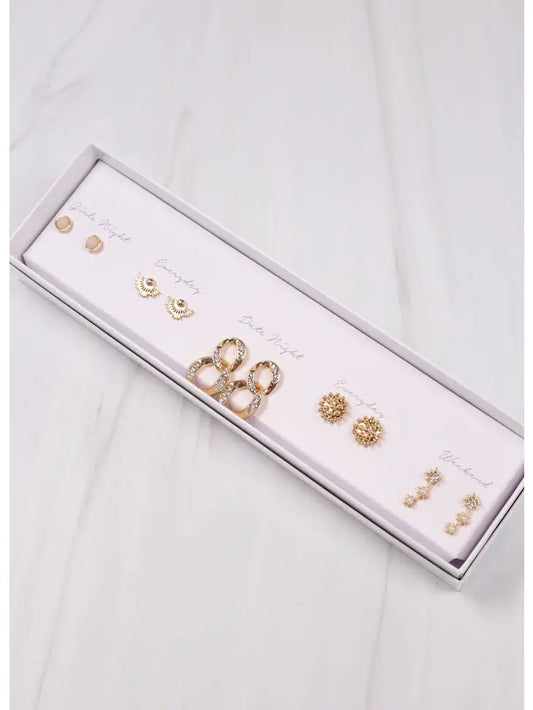 AURORA EARRINGS SET - GOLD