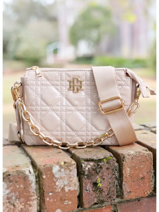 JACE QUILTED CROSSBODY - NUDE