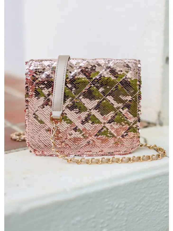 EVELYN CROSSBODY - CHAMPAGNE SEQUIN