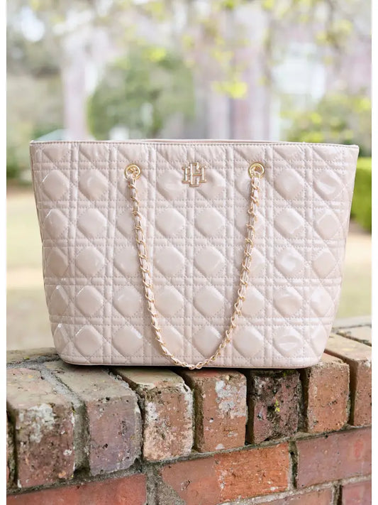 QUENTIN QUILTED TOTE - NUDE