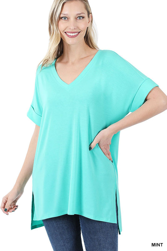 MEGAN SOFT V-NECK TOP