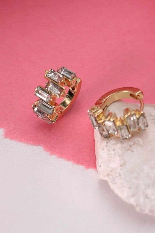 BAGUETTE HUGGIE EARRINGS